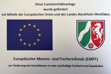 Schild Förderung durch Europäischen Meeres- und Fischereifond (EMFF)